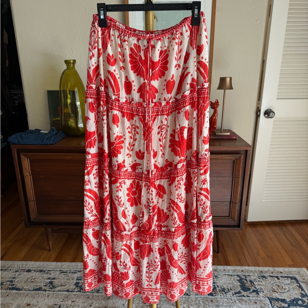 Farm Rio Swiss-dot cotton Maxi Skirt